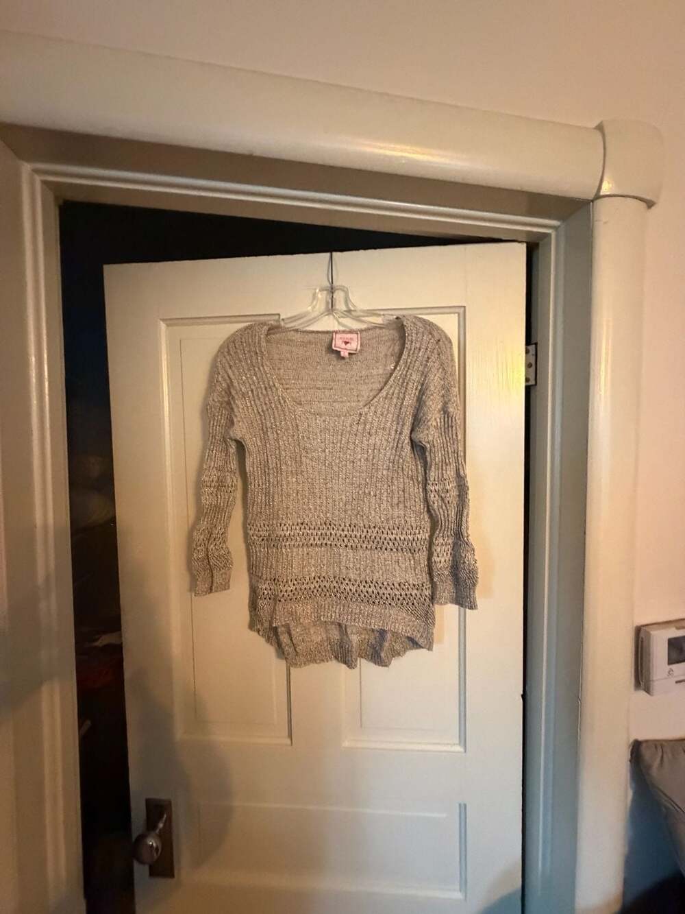 Pink Republic Women's Metallic Shimmer Knit Sweater, Size XL